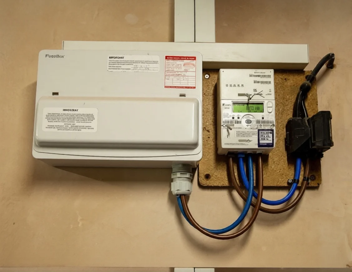 Electrical meter and fuse box setup