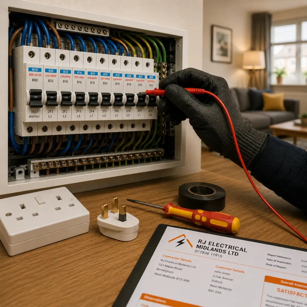 Electrician working on circuit board